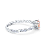 Vintage Style Twisted Half Eternity Band Marquise Wedding Engagement Ring Simulated Cubic Zirconia 925 Sterling Silver