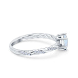Vintage Style Twisted Half Eternity Band Marquise Wedding Engagement Ring Simulated Cubic Zirconia 925 Sterling Silver
