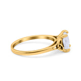 Celtic Art Deco Wedding Engagement Bridal Ring Round Simulated Cubic Zirconia 925 Sterling Silver