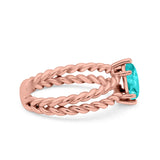 Double Rope Twisted Style Art Deco Marquise Wedding Engagement Ring Simulated Cubic Zirconia 925 Sterling Silver