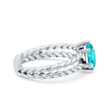 Double Rope Twisted Style Art Deco Marquise Wedding Engagement Ring Simulated Cubic Zirconia 925 Sterling Silver