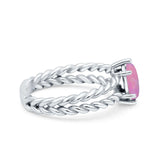 Double Rope Twisted Style Art Deco Marquise Wedding Engagement Ring Simulated Cubic Zirconia 925 Sterling Silver