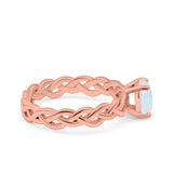 Celtic Weave Braided Style Oval Wedding Engagement Ring Simulated Cubic Zirconia 925 Sterling Silver