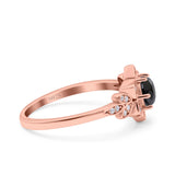 Halo Art Deco Cluster Floral Wedding Engagement Ring Round Simulated Cubic Zirconia 925 Sterling Silver