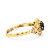 Halo Art Deco Cluster Floral Wedding Engagement Ring Round Simulated Cubic Zirconia 925 Sterling Silver