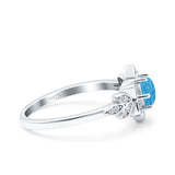 Halo Art Deco Cluster Floral Wedding Engagement Ring Round Simulated Cubic Zirconia 925 Sterling Silver