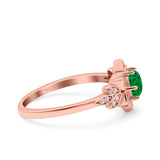 Halo Art Deco Cluster Floral Wedding Engagement Ring Round Simulated Cubic Zirconia 925 Sterling Silver