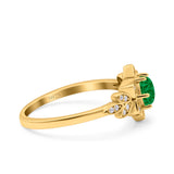 Halo Art Deco Cluster Floral Wedding Engagement Ring Round Simulated Cubic Zirconia 925 Sterling Silver