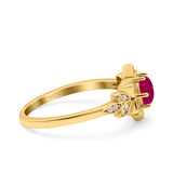 Halo Art Deco Cluster Floral Wedding Engagement Ring Round Simulated Cubic Zirconia 925 Sterling Silver