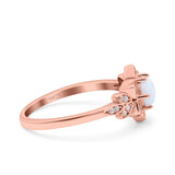 Halo Art Deco Cluster Floral Wedding Engagement Ring Round Simulated Cubic Zirconia 925 Sterling Silver