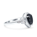 Halo Art Deco Wedding Pear Bridal Ring Marquise Round Simulated Cubic Zirconia 925 Sterling Silver