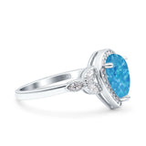 Halo Art Deco Wedding Pear Bridal Ring Marquise Round Simulated Cubic Zirconia 925 Sterling Silver