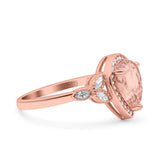 Halo Art Deco Wedding Pear Bridal Ring Marquise Round Simulated Cubic Zirconia 925 Sterling Silver