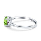 Art Deco Heart Three Stone Wedding Bridal Ring Round Ruby Simulated Cubic Zirconia 925 Sterling Silver