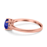 Art Deco Heart Three Stone Wedding Bridal Ring Round Amethyst Simulated Cubic Zirconia 925 Sterling Silver