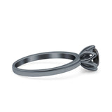 Art Deco Wedding Bridal Ring Round Simulated Cubic Zirconia 925 Sterling Silver