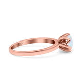 Art Deco Wedding Bridal Ring Round Simulated Cubic Zirconia 925 Sterling Silver