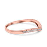 Fashion Half Eternity Ring Round Simulated Cubic Zirconia 925 Sterling Silver (4mm)
