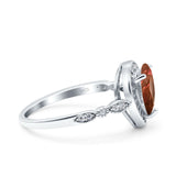 Teardrop Pear Art Deco Wedding Engagement Bridal Ring Round Simulated Cubic Zirconia 925 Sterling Silver