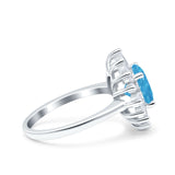 Art Deco Wedding Engagement Bridal Ring Baguette Round Simulated Cubic Zirconia 925 Sterling Silver