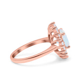 Art Deco Wedding Engagement Bridal Ring Baguette Round Simulated Cubic Zirconia 925 Sterling Silver