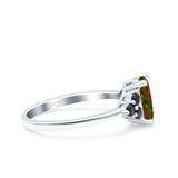 Art Deco Oval Wedding Engagement Bridal Ring Black Simulated Cubic Zirconia 925 Sterling Silver