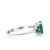 Art Deco Oval Wedding Engagement Bridal Ring Black Simulated Cubic Zirconia 925 Sterling Silver