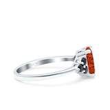 Art Deco Oval Wedding Engagement Bridal Ring Black Simulated Cubic Zirconia 925 Sterling Silver