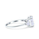Cushion Cut Art Deco Wedding Bridal Ring Baguette Simulated Cubic Zirconia 925 Sterling Silver