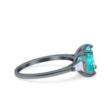 Cushion Cut Art Deco Wedding Bridal Ring Baguette Simulated Cubic Zirconia 925 Sterling Silver