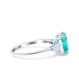 Cushion Cut Art Deco Wedding Bridal Ring Baguette Simulated Cubic Zirconia 925 Sterling Silver