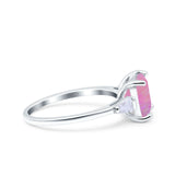 Cushion Cut Art Deco Wedding Bridal Ring Baguette Simulated Cubic Zirconia 925 Sterling Silver