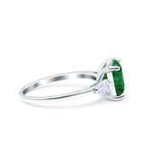 Asscher Cut Art Deco Wedding Engagement Ring Bridal Baguette Simulated Cubic Zirconia 925 Sterling Silver