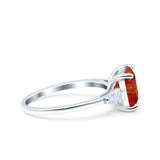 Asscher Cut Art Deco Wedding Engagement Ring Bridal Baguette Simulated Cubic Zirconia 925 Sterling Silver