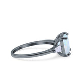 Asscher Cut Art Deco Wedding Engagement Ring Bridal Baguette Simulated Cubic Zirconia 925 Sterling Silver