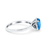 Vintage Style Art Deco Solitaire Accent Pear Wedding Engagement Ring Simulated Cubic Zirconia 925 Sterling Silver