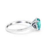 Vintage Style Art Deco Solitaire Accent Pear Wedding Engagement Ring Simulated Cubic Zirconia 925 Sterling Silver