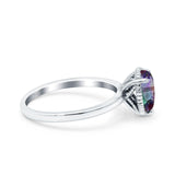 Vintage Style Art Deco Solitaire Accent Pear Wedding Engagement Ring Simulated Cubic Zirconia 925 Sterling Silver