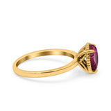 Vintage Style Art Deco Solitaire Accent Pear Wedding Engagement Ring Simulated Cubic Zirconia 925 Sterling Silver