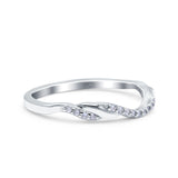Half Eternity Wedding Ring Band Round Simulated Cubic Zirconia 925 Sterling Silver (4mm)