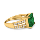 Princess Cut Art Deco Engagement Ring Simulated Cubic Zirconia 925 Sterling Silver