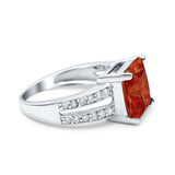 Princess Cut Art Deco Engagement Ring Simulated Cubic Zirconia 925 Sterling Silver