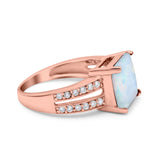 Princess Cut Art Deco Engagement Ring Simulated Cubic Zirconia 925 Sterling Silver