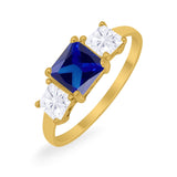 Princess Cut Engagement Ring Simulated Cubic Zirconia 925 Sterling Silver