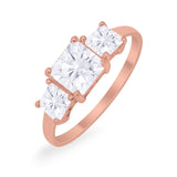 Princess Cut Engagement Ring Simulated Cubic Zirconia 925 Sterling Silver