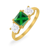 Princess Cut Engagement Ring Simulated Cubic Zirconia 925 Sterling Silver