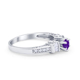 Solitaire Accent Wedding Ring Simulated Cubic Zirconia 925 Sterling Silver