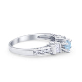 Solitaire Accent Wedding Ring Simulated Cubic Zirconia 925 Sterling Silver