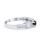 Solitaire Accent Wedding Ring Simulated Cubic Zirconia 925 Sterling Silver
