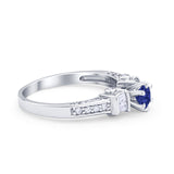Solitaire Accent Wedding Ring Simulated Cubic Zirconia 925 Sterling Silver